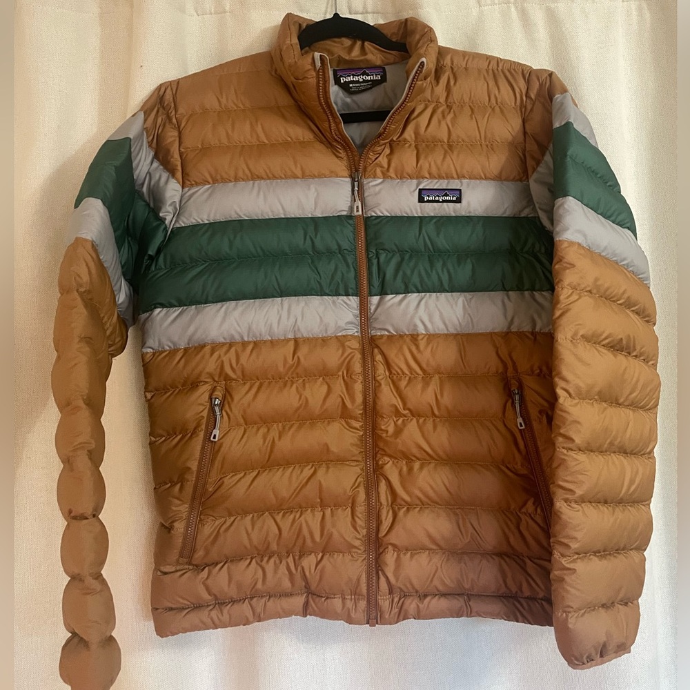 men’s down sweater colorblock puffy jacket